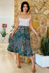 Roxanne "Ikat Paisley" Jupe mi-longue en soie